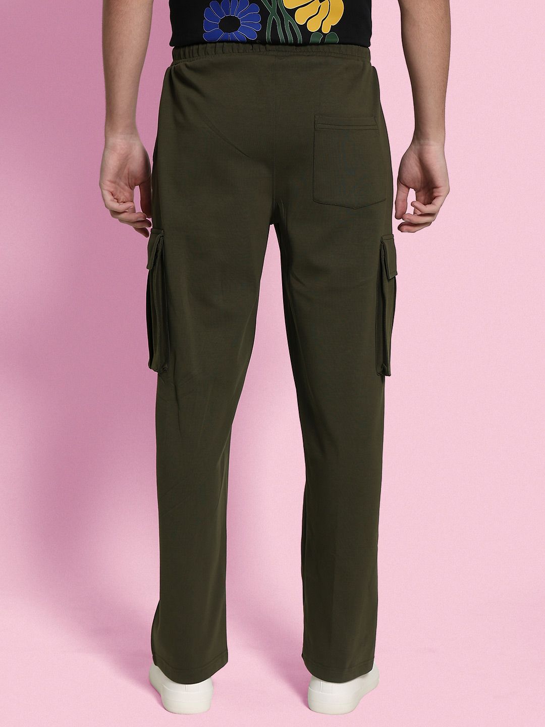 Bene Kleed Men Printed Plated Interlock Relaxed Fit Trousers