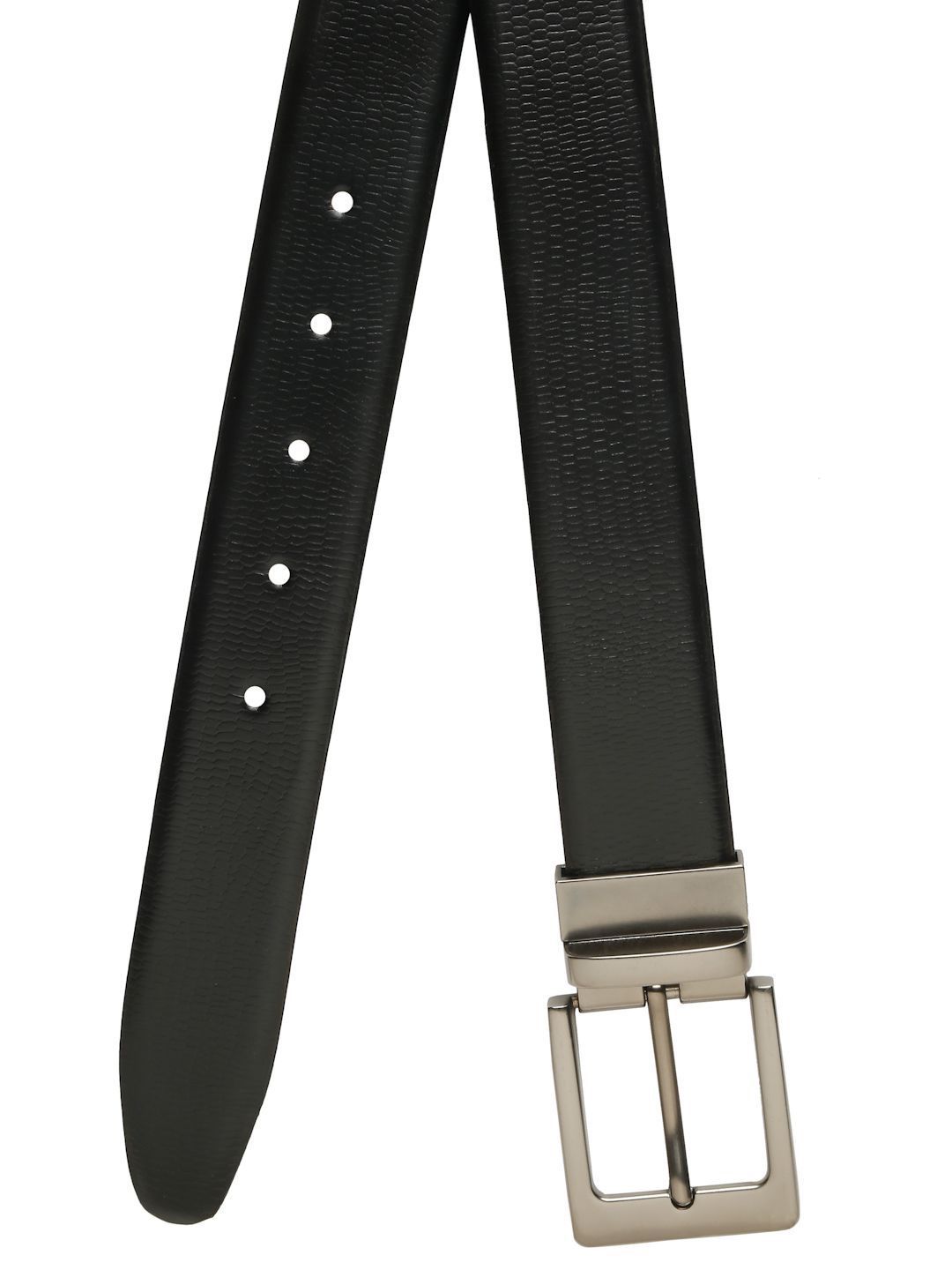 Teakwood Leathers Men Textured Leather Reversible Tang Closure Formal Belt