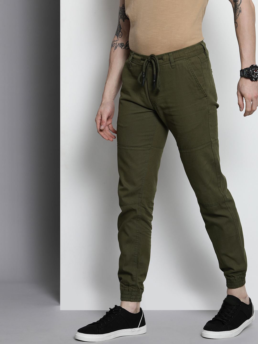 The Indian Garage Co Men Green Original Joggers Trousers
