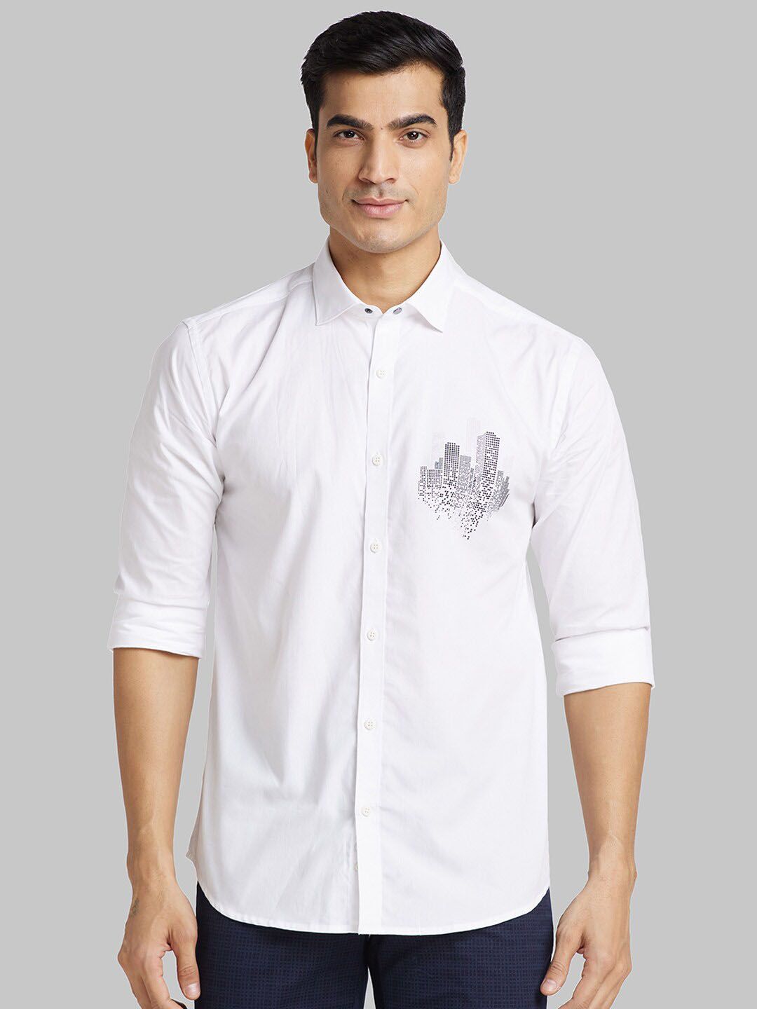 Park Avenue Slim Fit Long Sleeves Cotton Opaque Casual Shirt
