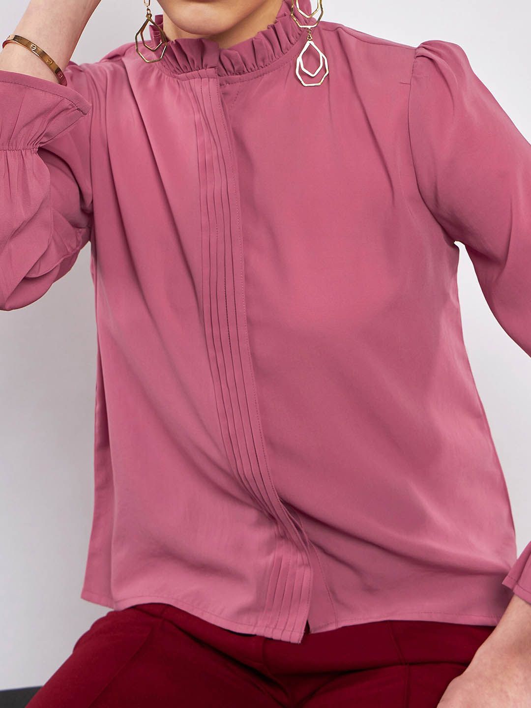 SASSAFRAS High Neck Shirt Style Top