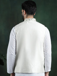 SOJANYA Jaket Tenun Nehru Lelaki Sulam