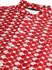 SOJANYA Set Kurta Sulam Lelaki Motif Etnik Maroon Dengan Jaket Nehru