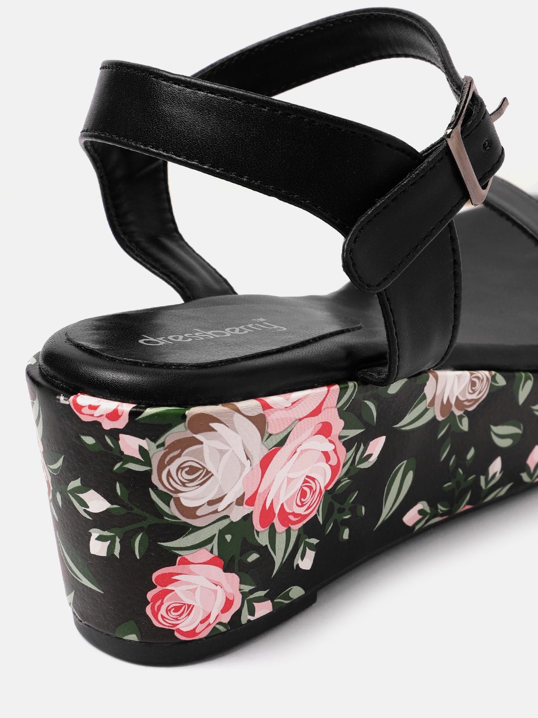DressBerry Floral Printed Printed Wedges