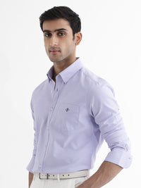 RARE RABBIT Men Oxfom Regular Fit Solid Spread Collar Shirt
