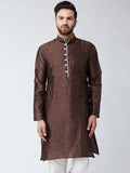 SOJANYA Lelaki Brown Solid Kurta Lurus