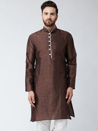 SOJANYA Lelaki Brown Solid Kurta Lurus