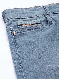 The Indian Garage Co Men Blue Slim Fit Denim Shorts