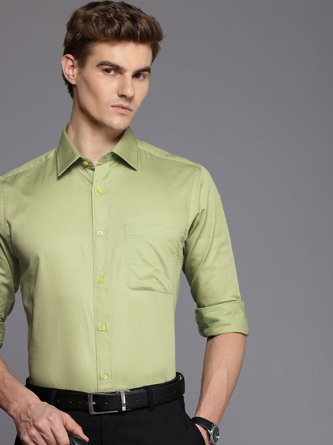 Raymond Slim Fit Self-Design Pure Cotton Formal Shirt