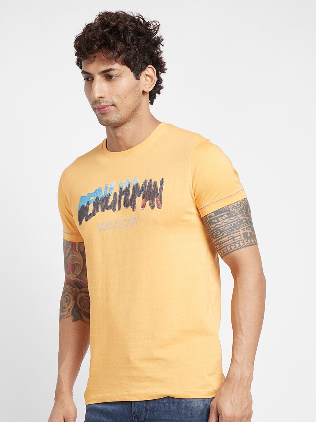 Being Human Typography Printed Round Neck T-shirt