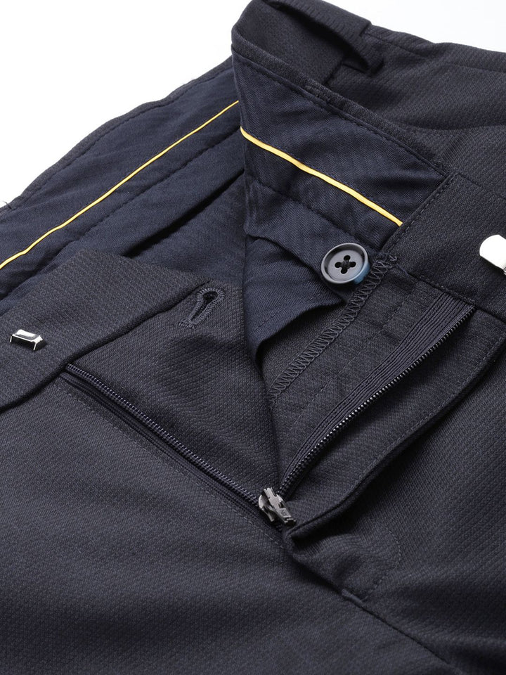 Raymond Men Textured Slim Fit Formal Trousers