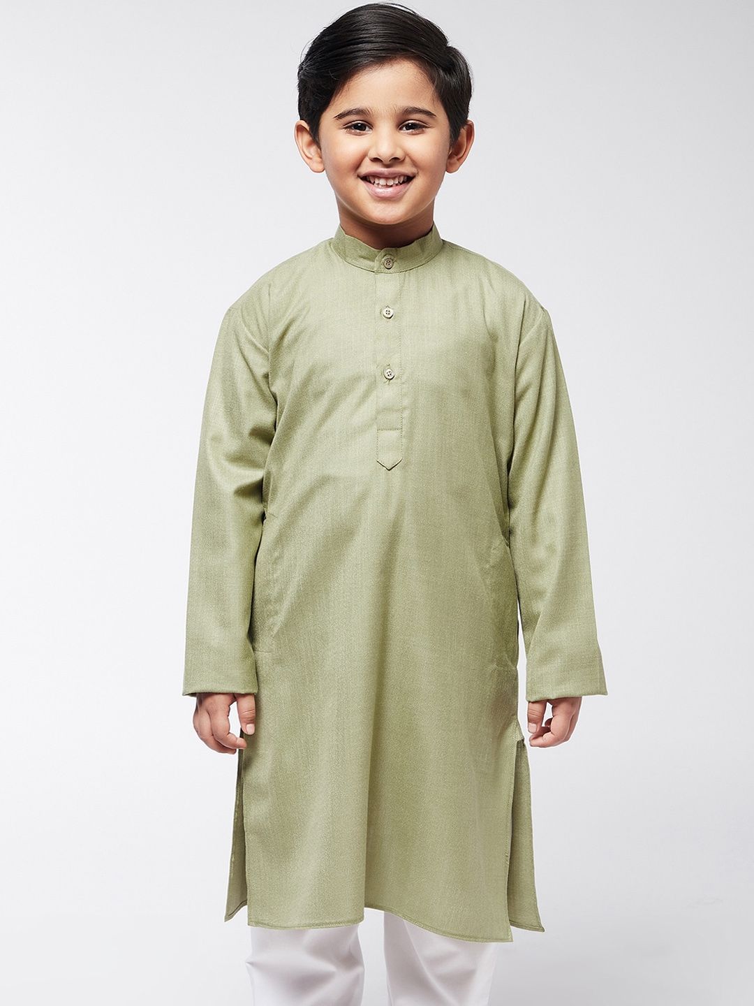 SOJANYA Boys Green Solid Kurta