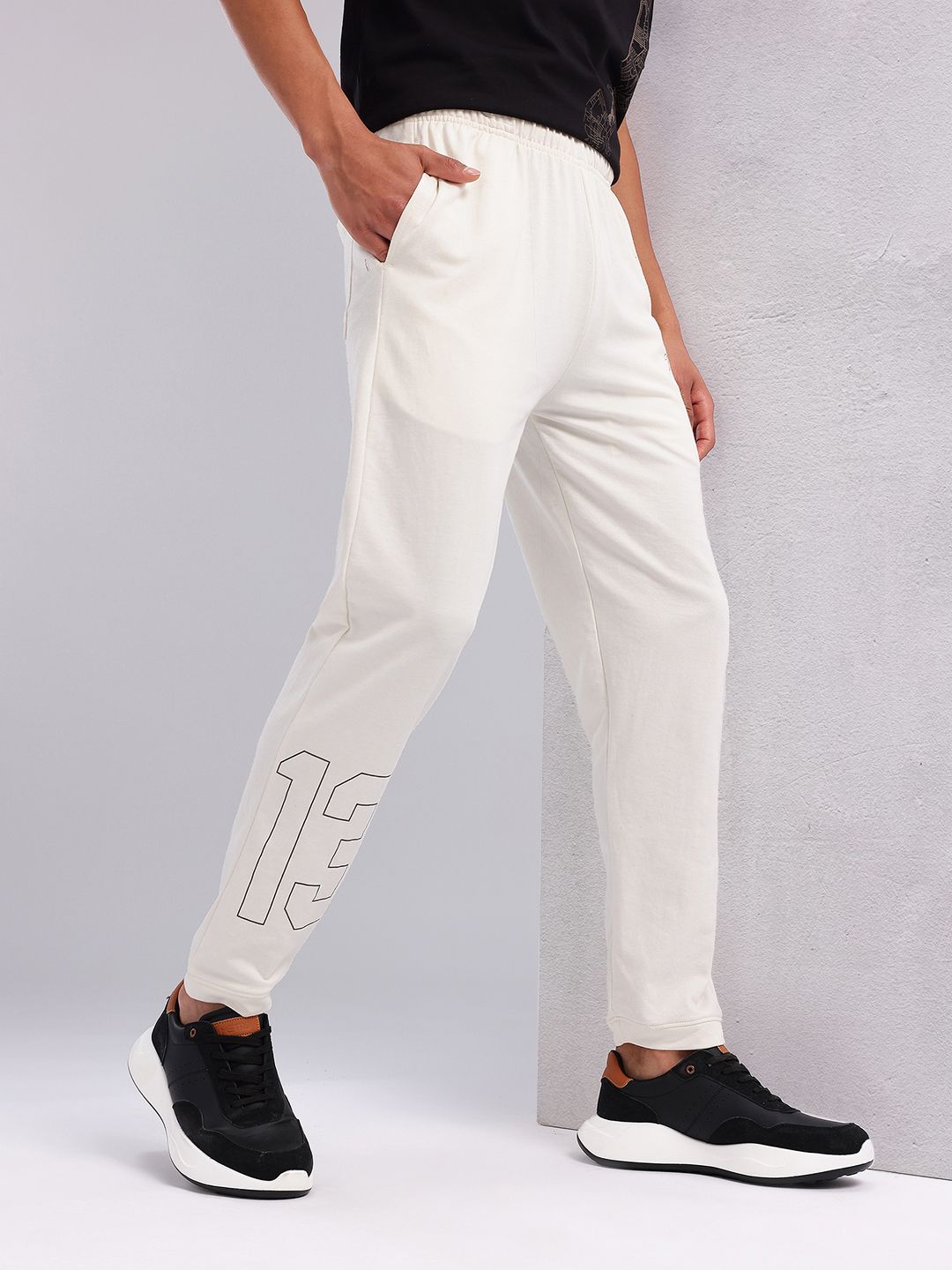 HRX by Hrithik Roshan Men Typography Print Mid-Rise Lifestyle Track Pants
