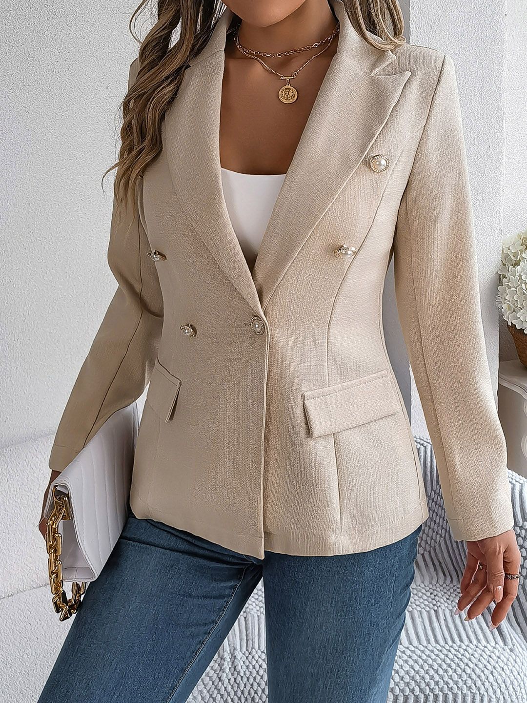 all about you Women Floral Striped Polyester Tailored Jacket