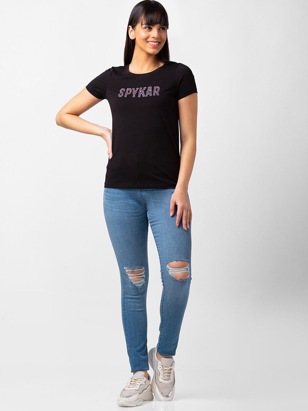 SPYKAR Women Adora Skinny Fit Mildly Distressed Light Fade Cotton Jeans