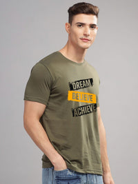 ADRO Men Typography Printed Applique T-shirt