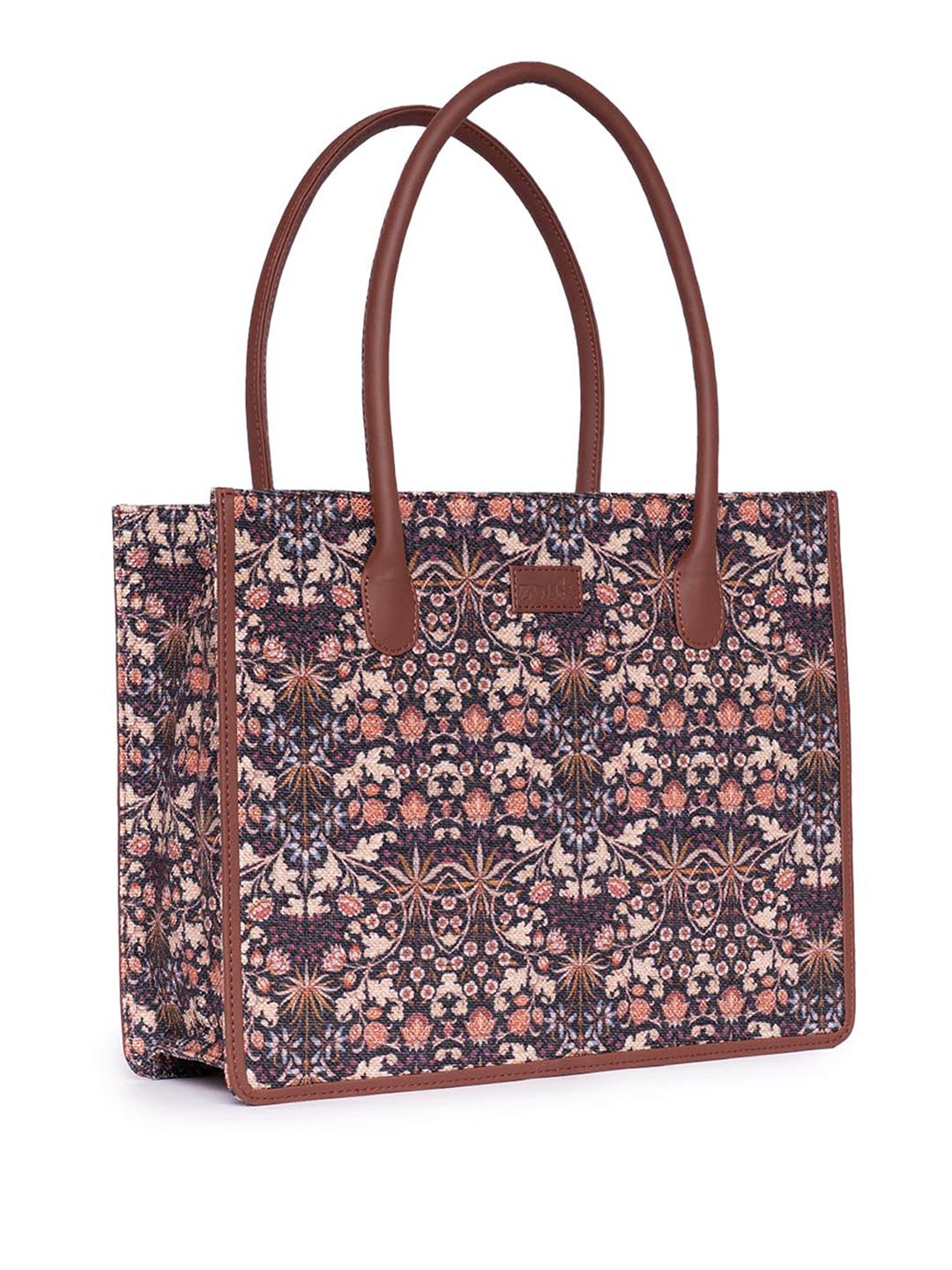 ZOUK Floral Printed Structured Handheld Bag