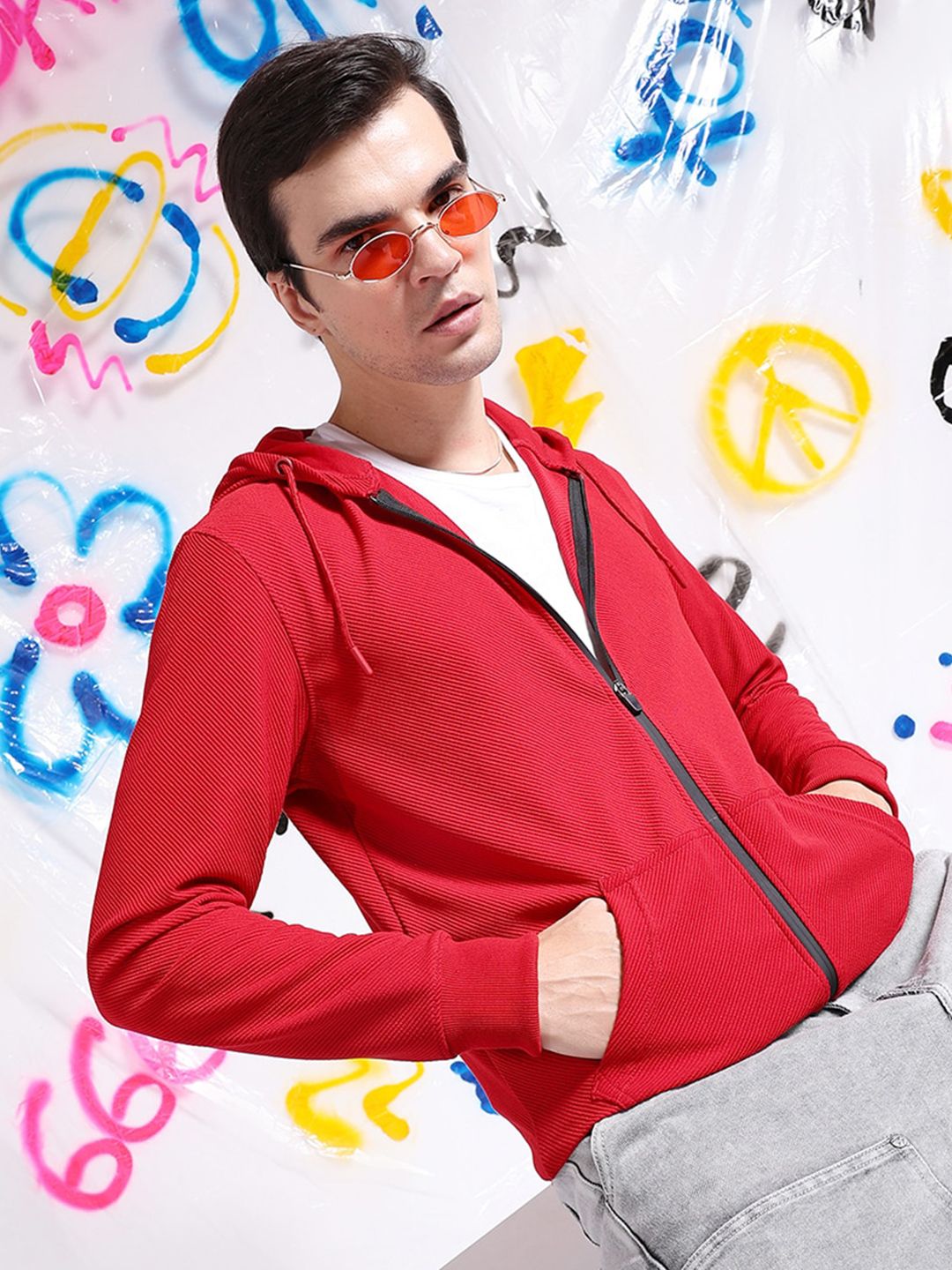 The Indian Garage Co Long Sleeves Hood Zipfront Sweatshirt