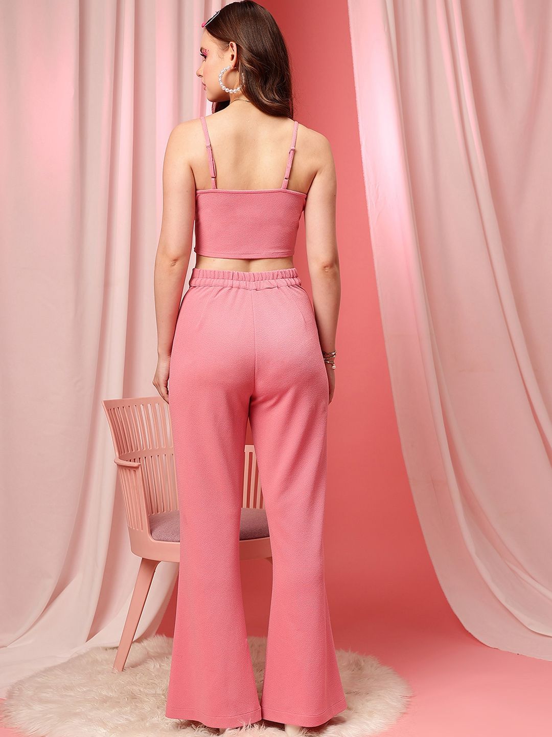 STREET 9 Shoulder Strap Sleeveless Crop Top With Trousers