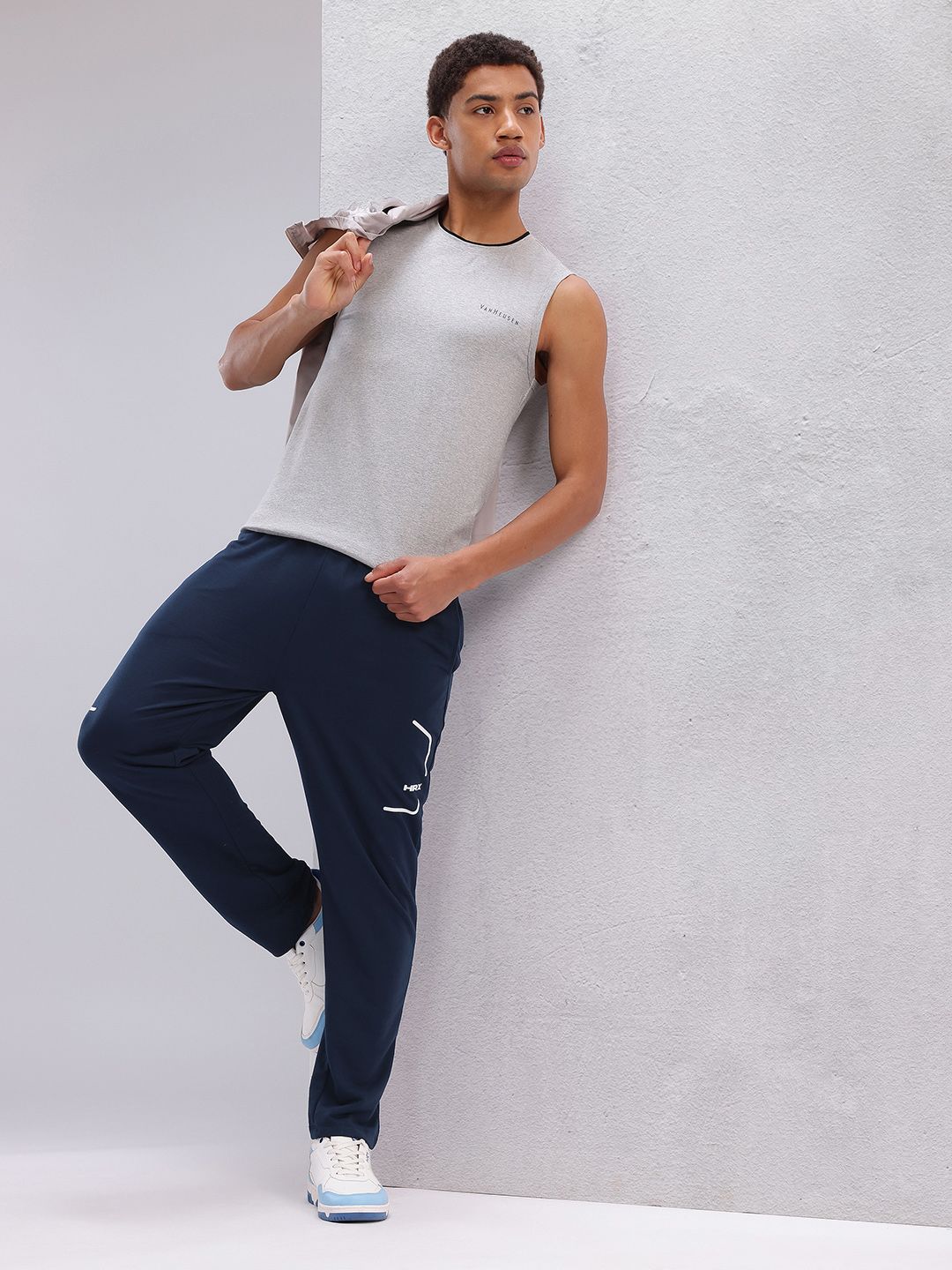 HRX by Hrithik Roshan Men Brand Logo Detail Regular Fit Lifestyle Track Pants