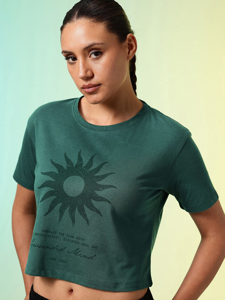 HRX by Hrithik Roshan Graphic Printed Yoga T-shirt