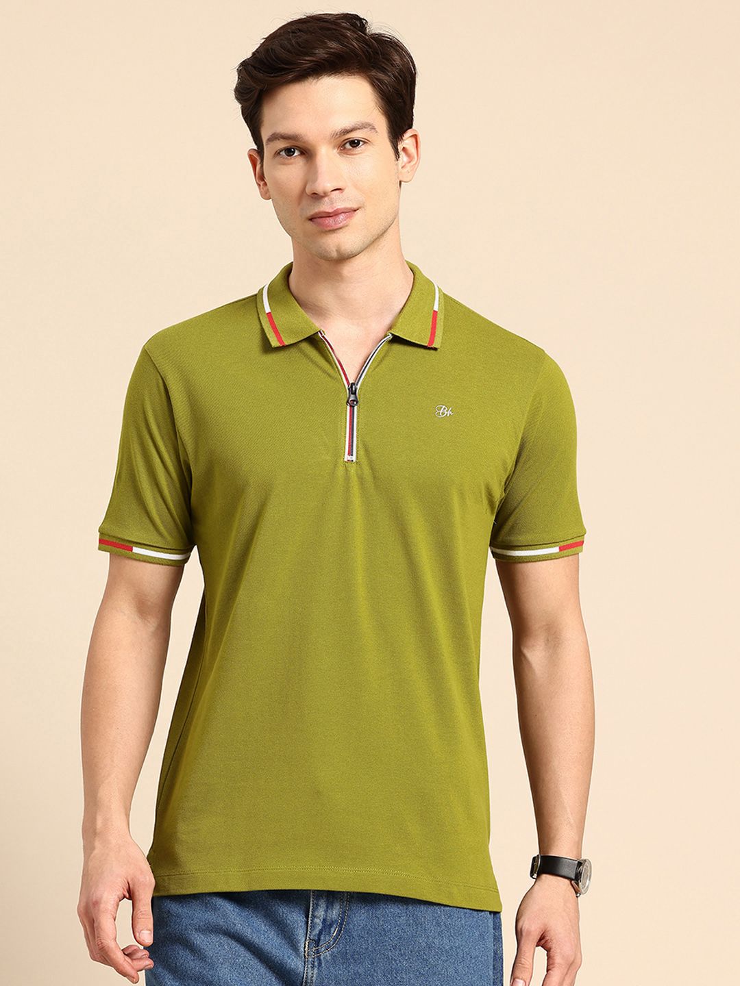 Being Human Polo Collar Pure Cotton T-shirt