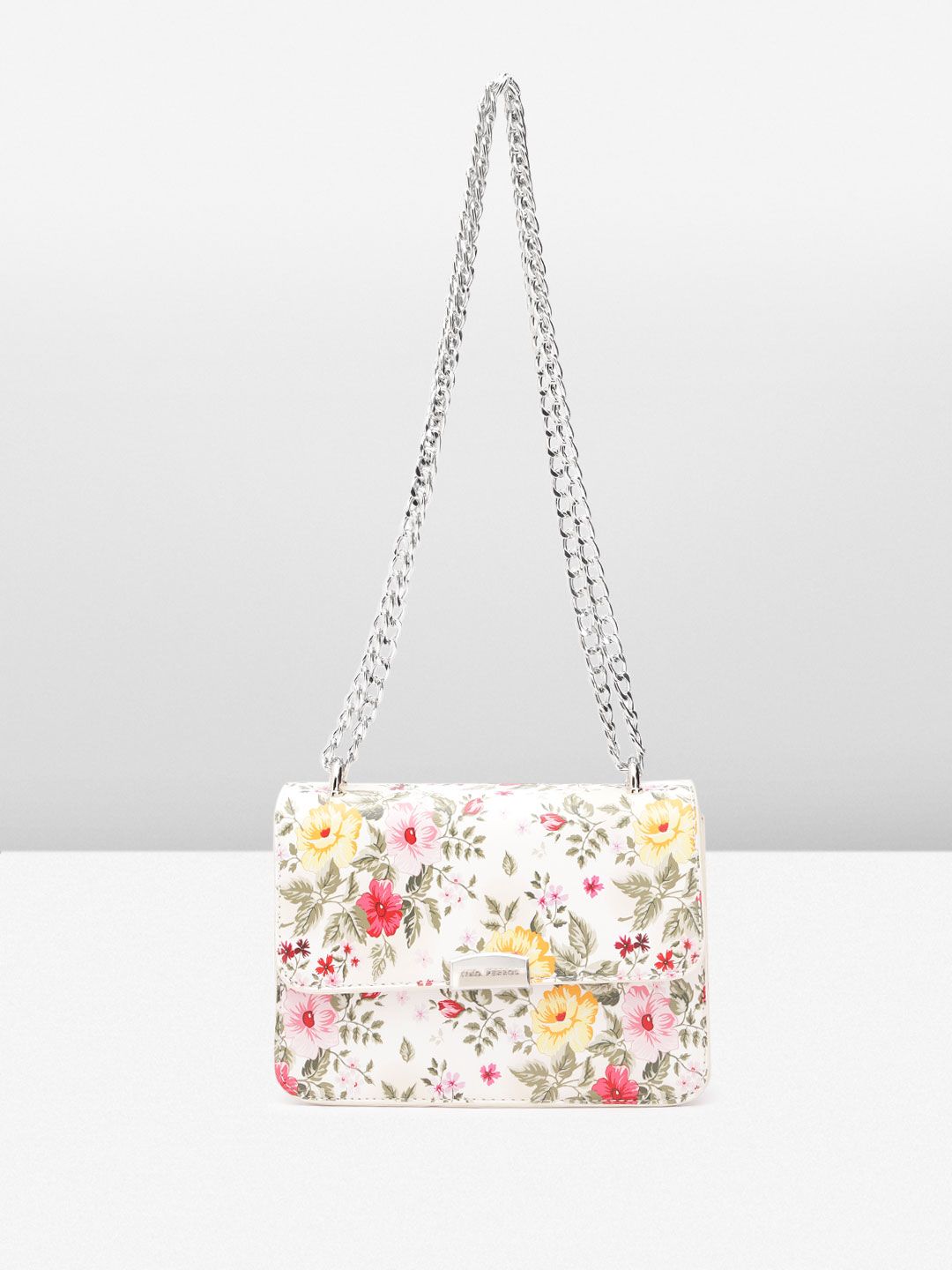 Lino Perros Floral Printed Structured Sling Bag
