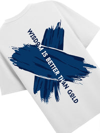 ADRO Men Typography Lengan Panjang Applique T-shirt