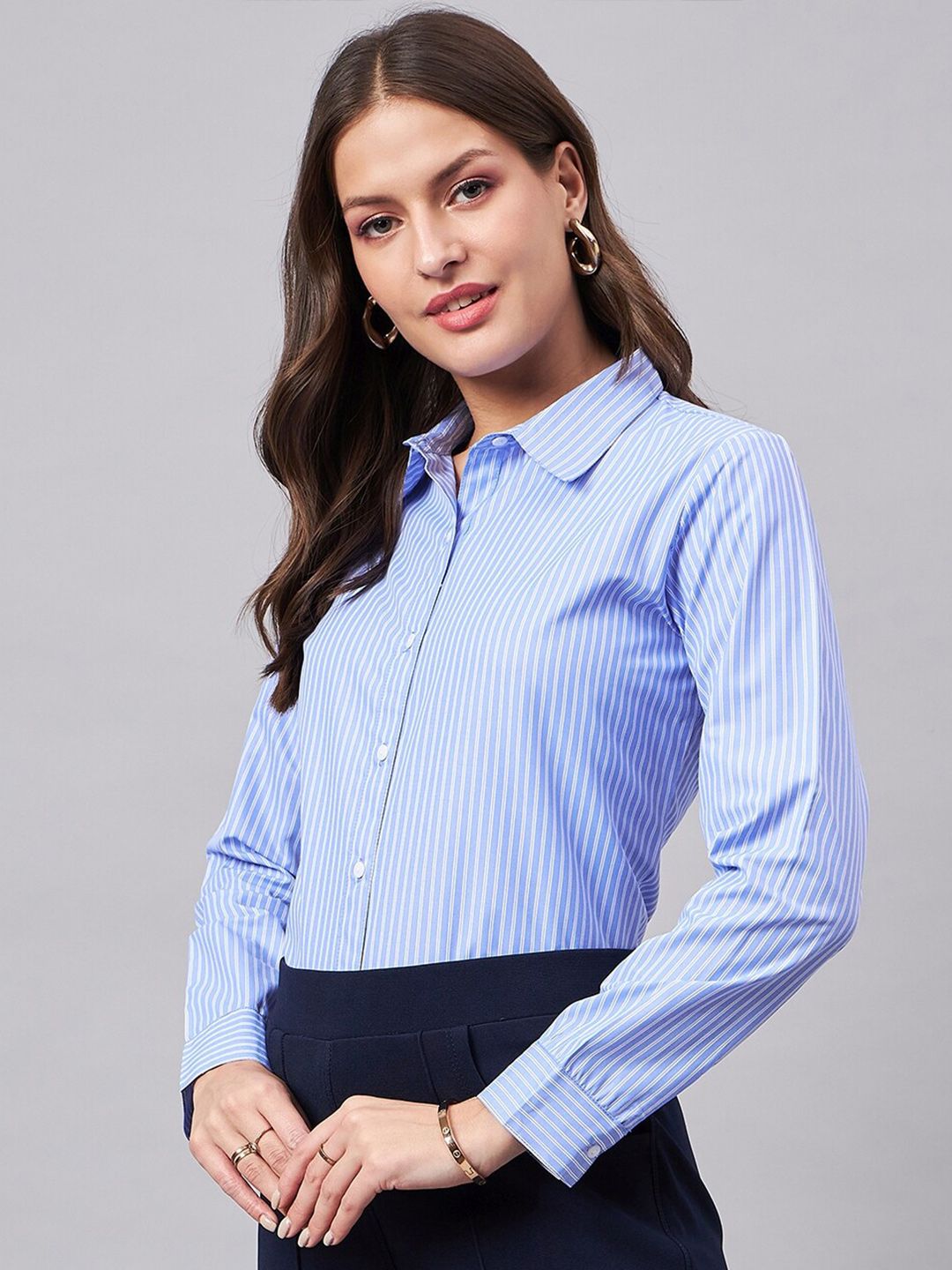 Style Quotient Smart Vertical Stripes Formal Shirt