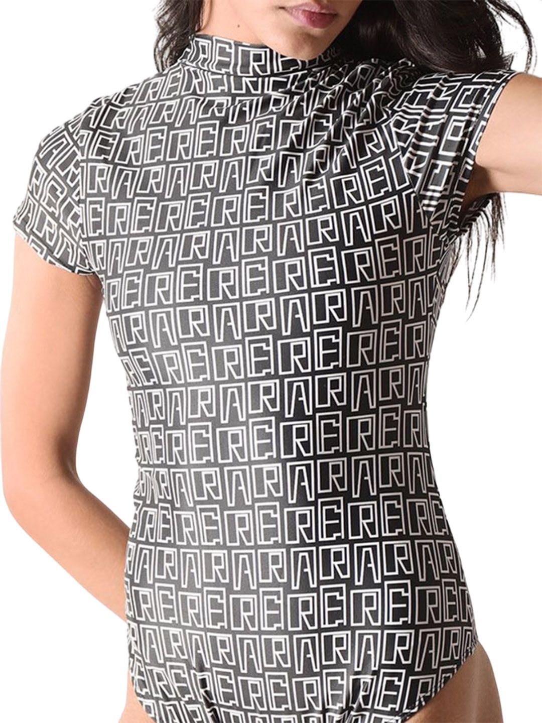 RAREISM Printed Halter Neck Self Design Swim Bodysuit