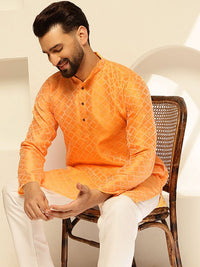SOJANYA Woven Design Mandarin Collar Straight Kurta