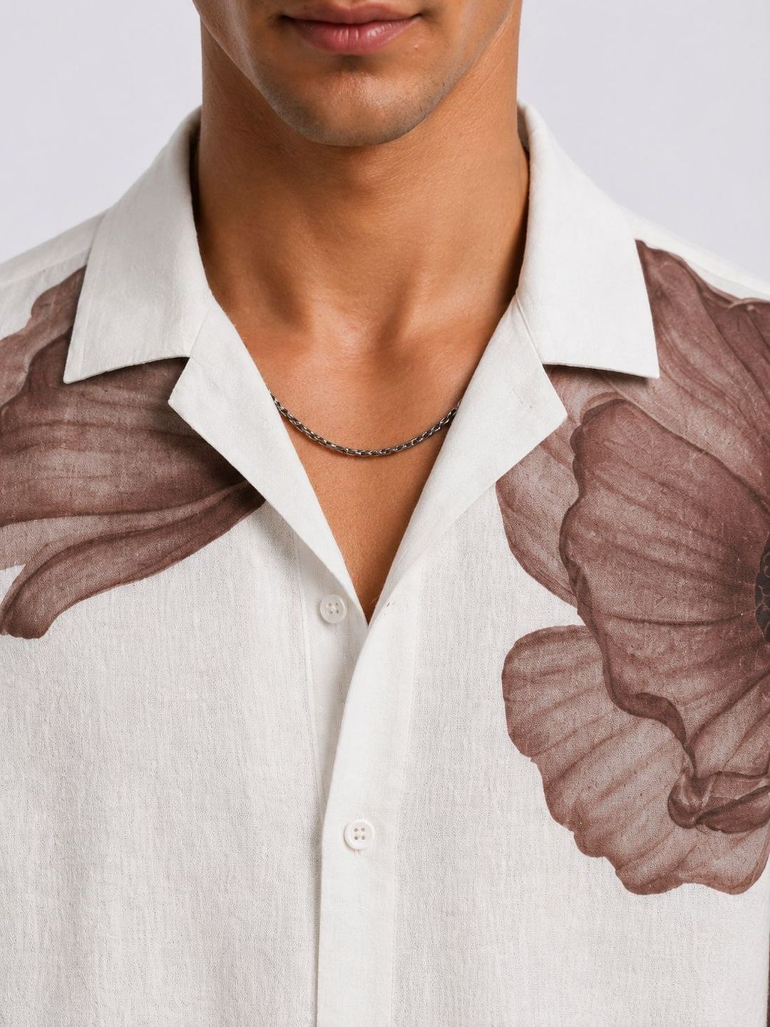 Baju Kasual Bercetak Bunga Santai ADRO Lelaki