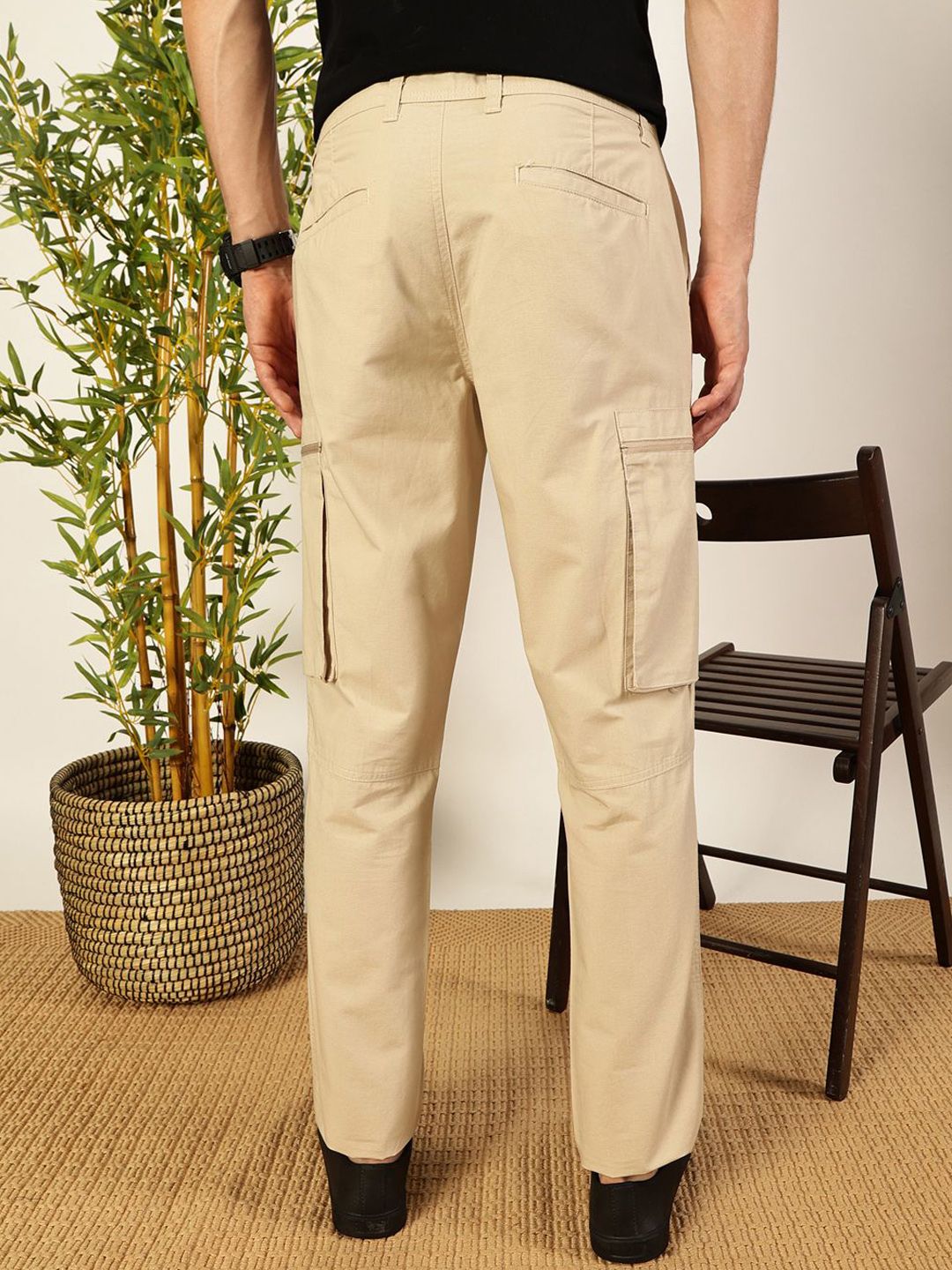 Thomas Scott Men Smart Cricket Club Collection Easy Wash Cargo Trousers
