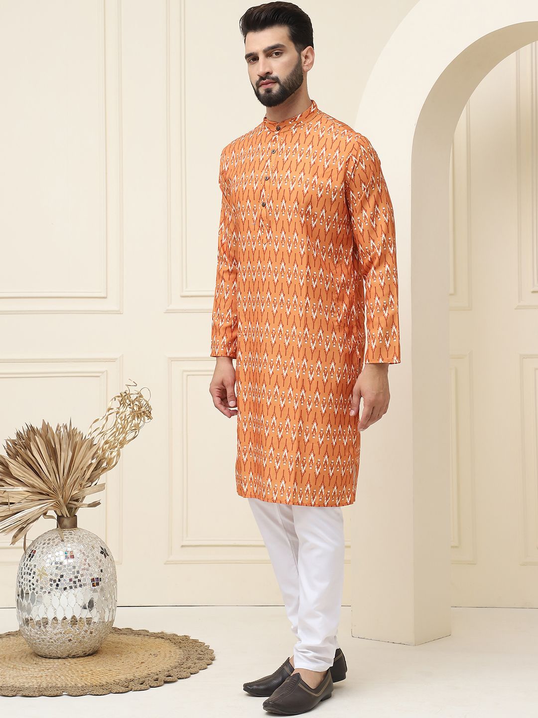 SOJANYA Ethnic Motifs Printed Regular Pure Cotton Kurta With Pyjama