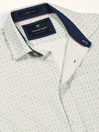 Thomas Scott Men Smart Micro Checked Spread Collar Formal Shirt
