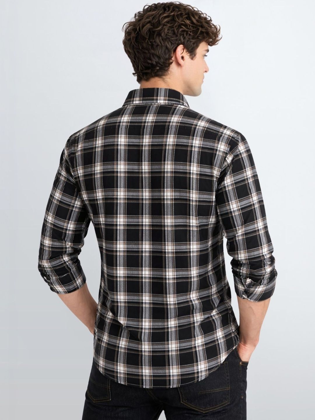 ADRO Men Standard Tartan Checks Checked Casual Shirt