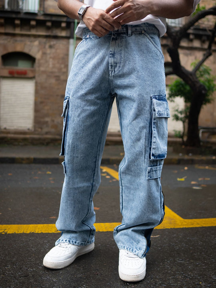 Powerlook Men Pure Cotton Loose Fit Cargos Trousers