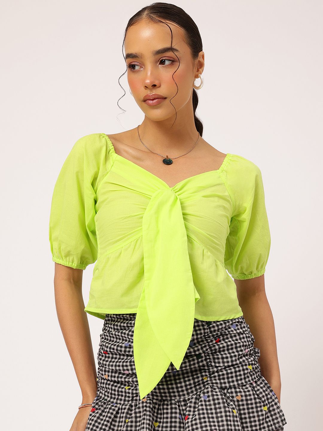 DressBerry Free Spirit Fit Smocked Puff Sleeve Top