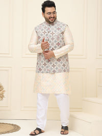 SOJANYA PLUS Men Printed Nehru Plus Size Jacket