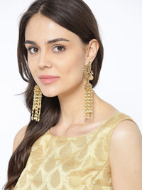 Anouk Gold Plated Cubic Zirconia Studded Dome Shaped Jhumkas