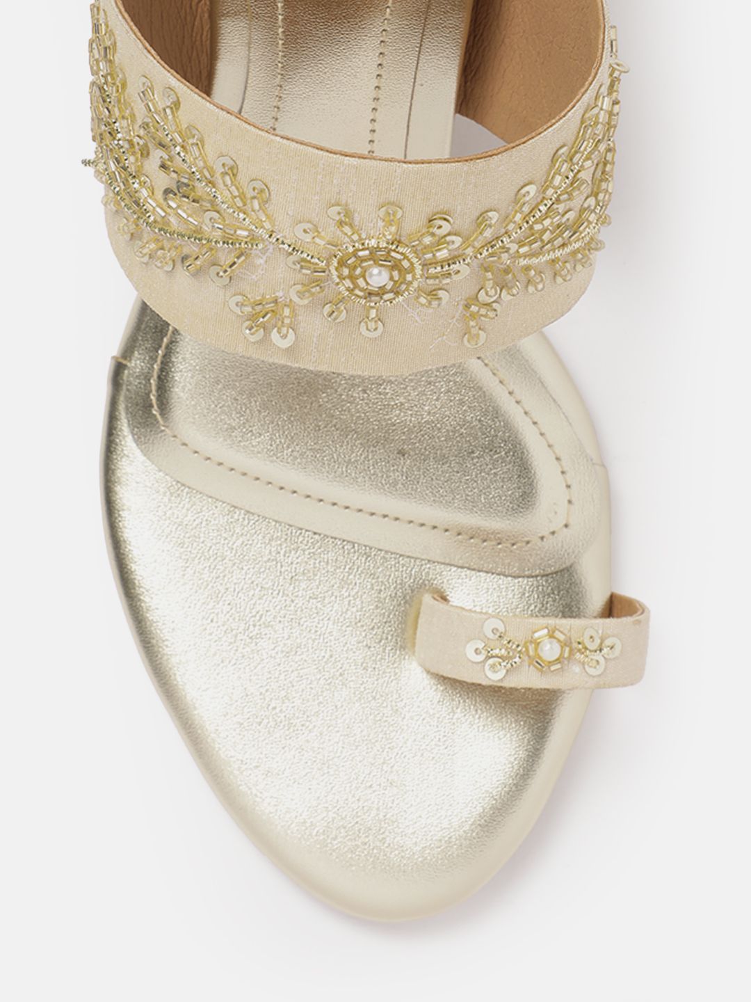 House of Pataudi  Open Toe Embellished Slim Heels