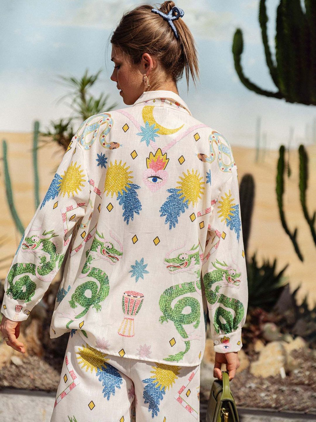 all about you Desert Bloom Relaxed Floral Printed Shirt Collar Shirt & Palazzos