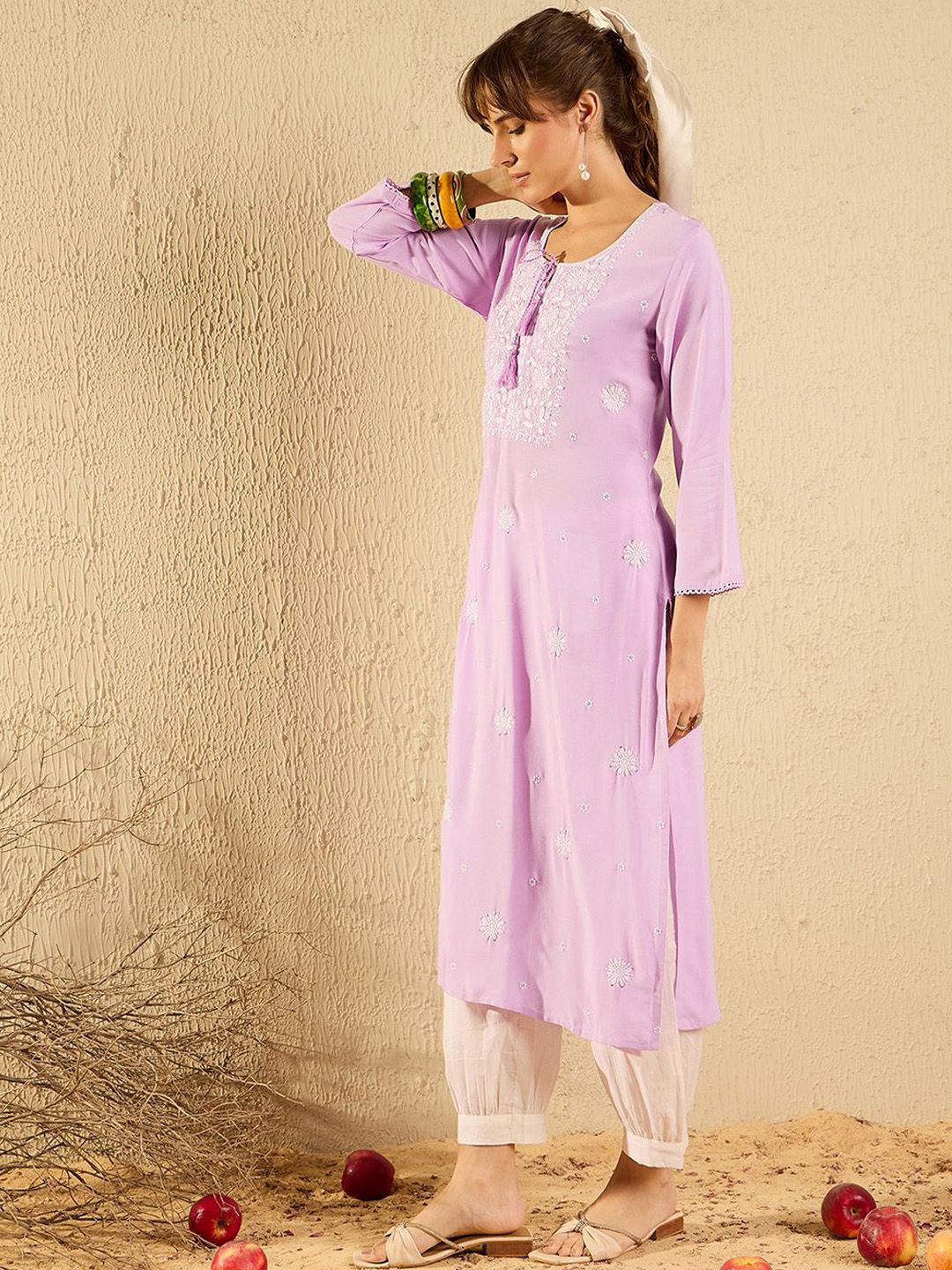 Indo Era Women Mirror Work Anarkali Kurta
