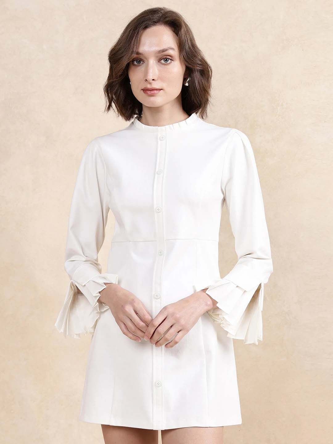 RAREISM Round Neck A-Line Mini Dress