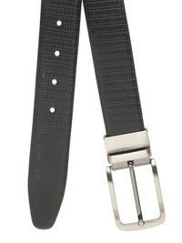 Teakwood Leathers Men Textured Leather Reversible Formal Belt