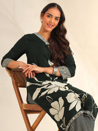 Mamicha Women Floral Printed Regular Pure Cotton Kurta with Palazzos