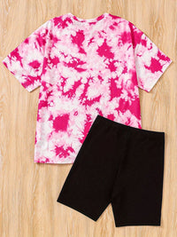 YK Girls Dyed T-shirt with Shorts