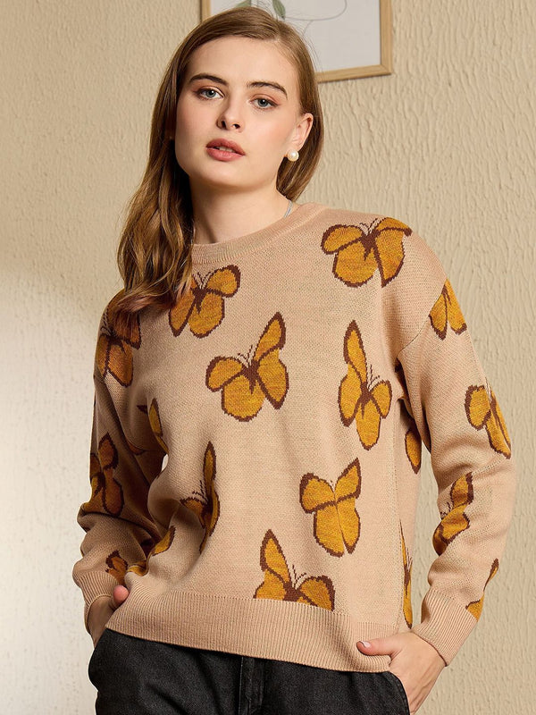 Sweater Pullover Wanita Berrylush dicetak