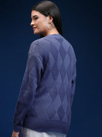 Tokyo Talkies Women Self Design Cable Knit Pullover