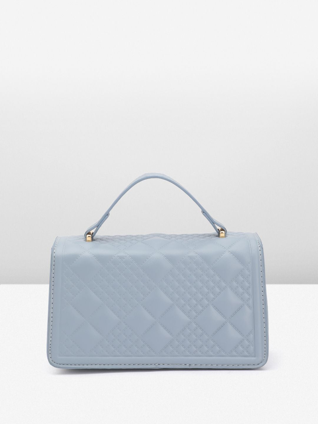 DressBerry Brand Logo Embossed Quilted Satchel